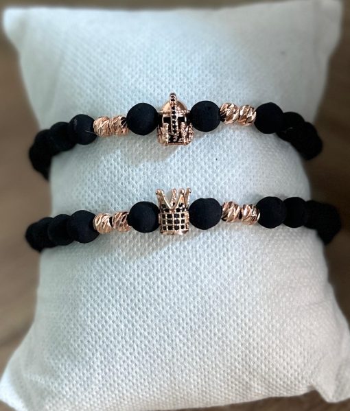 MDE Pareja de Pulseras - Gladiador + Corona Oro Rosa