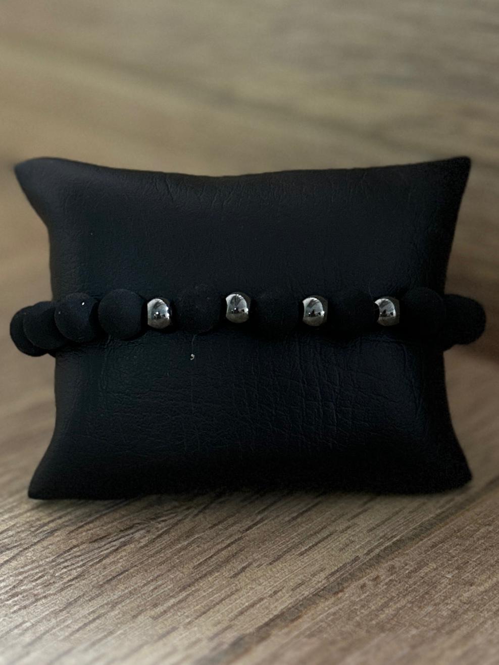 BQUILLA Pulsera Individial Negra Acerina