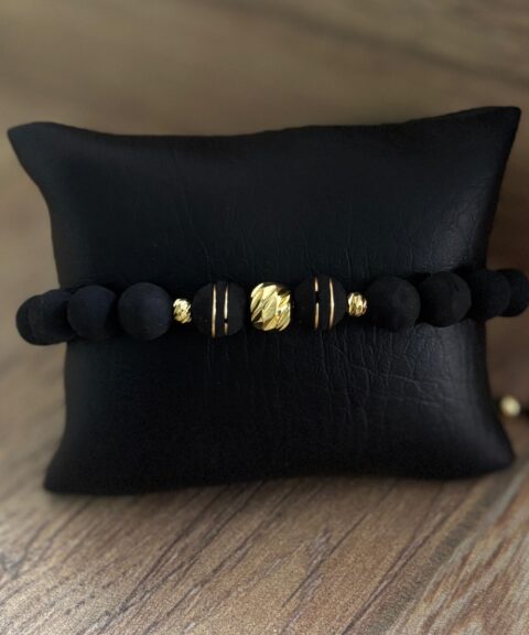 BGTA Pulsera Individial Negra Dorada