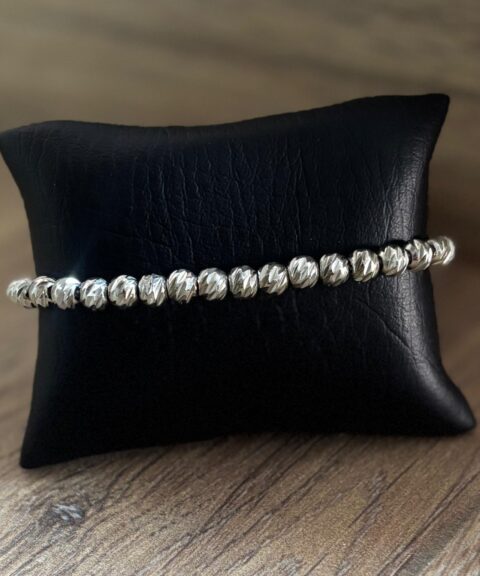 BGTA Pulsera Rodiana Diamantada Plateada