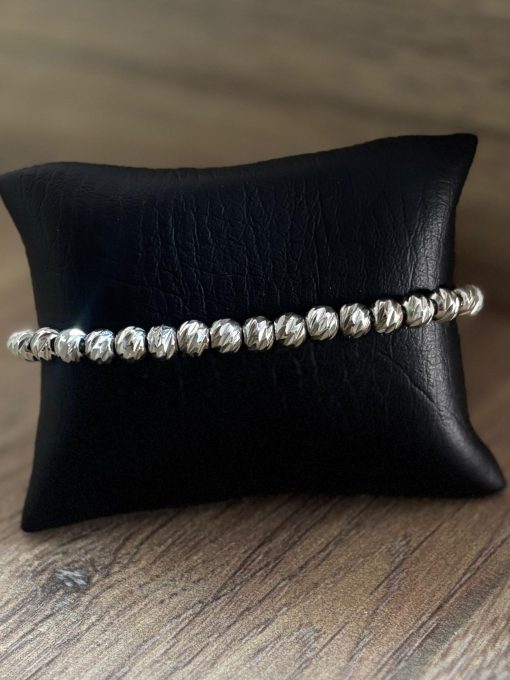BGTA Pulsera Rodiana Diamantada Plateada