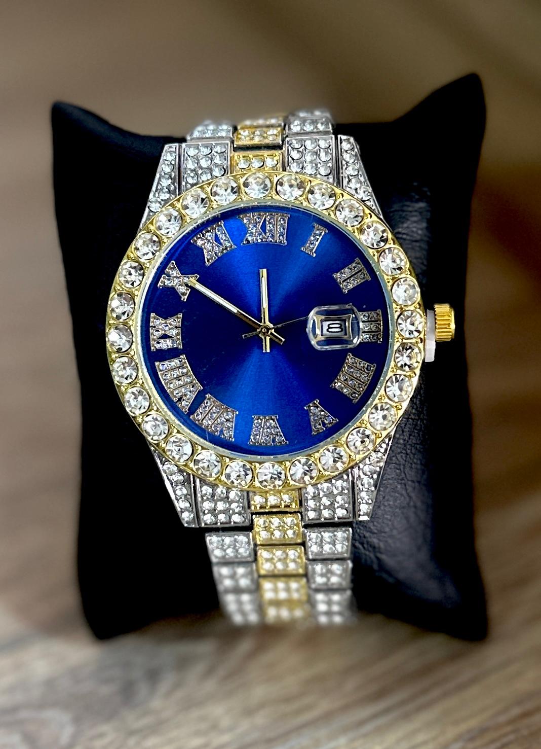 MDE Reloj Caballero - Diamantado Bicolor Azul