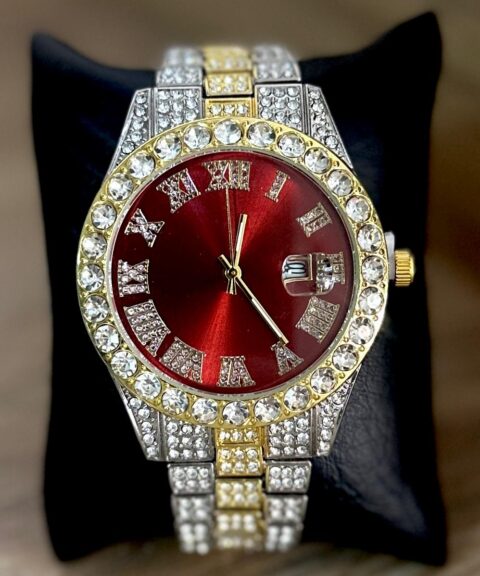 BQUILLA Reloj Caballero - Diamantado Bicolor Rojo