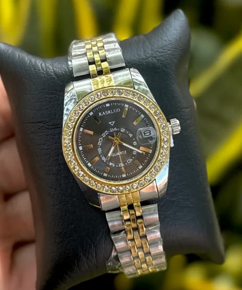 Reloj Bicolor Fondo Negro Karsluo Dama