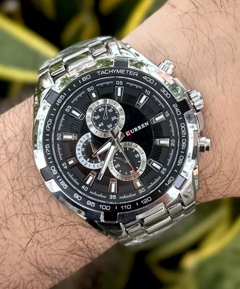 Reloj Current Plateado Pantalla Negra