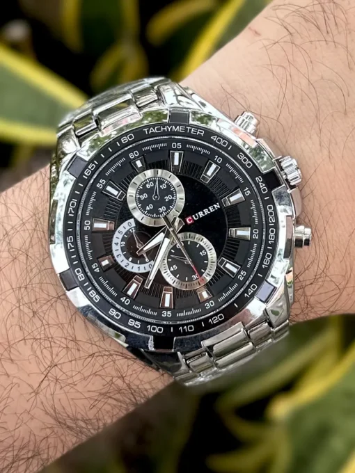 Reloj Current Plateado Pantalla Negra