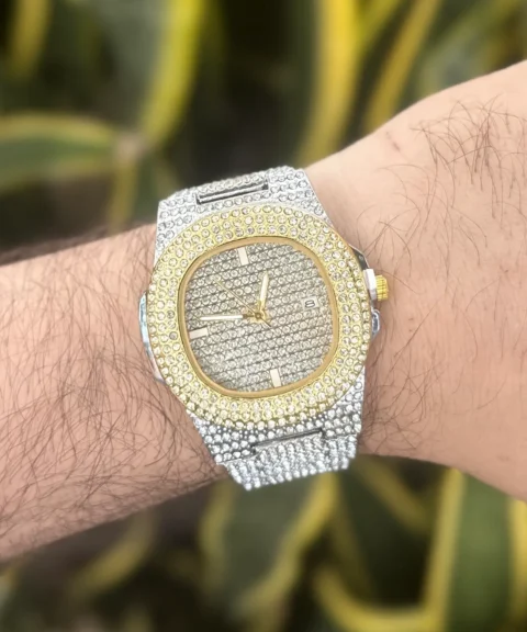 Reloj Diamantado Patek BIcolor