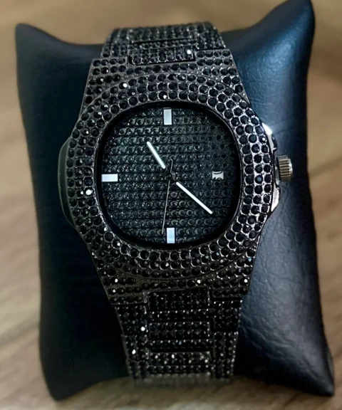 Reloj Diamantado Patek Negro