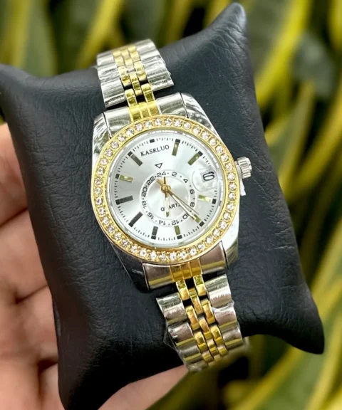 Reloj Karsluo Bicolor Fondo Blanco Dama