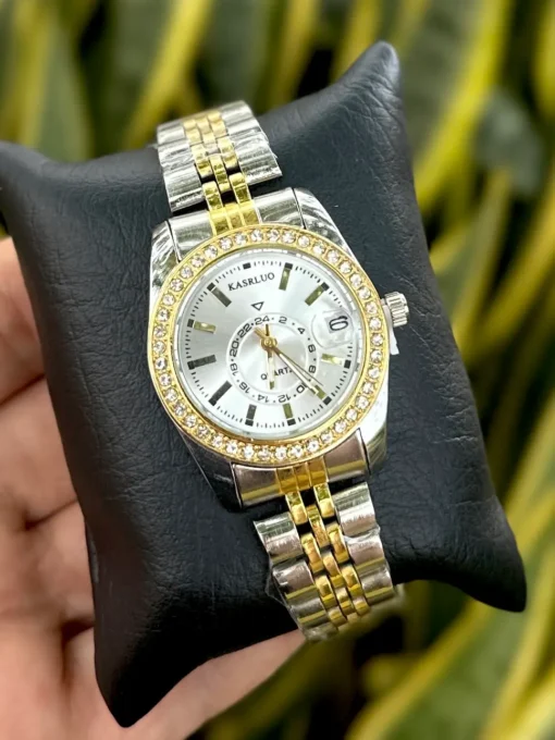 Reloj Karsluo Bicolor Fondo Blanco Dama