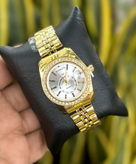 Reloj Karsluo Dorado Fondo Blanco Dama