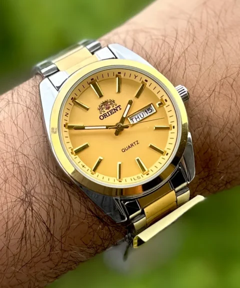 Reloj Orient Bicolor Fondo Dorado