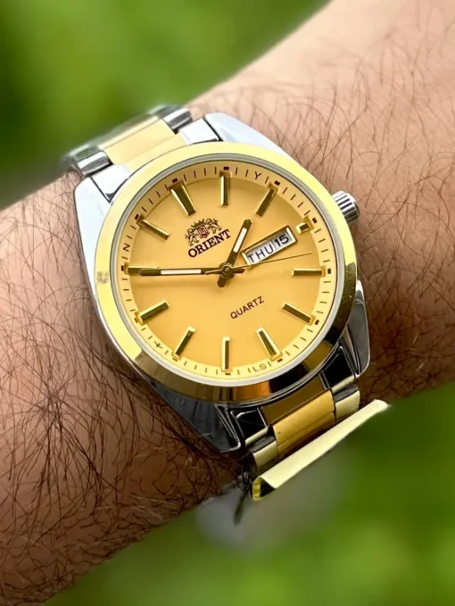 Reloj Orient Bicolor Fondo Dorado