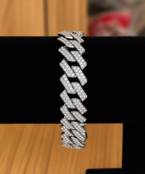 Pulsera Cubana Plateada