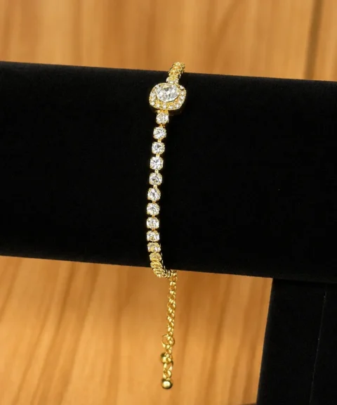 Pulsera Diamantada Dorada Dama