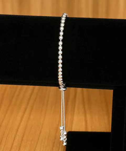 Pulsera de acero plateado balin #4 Dama