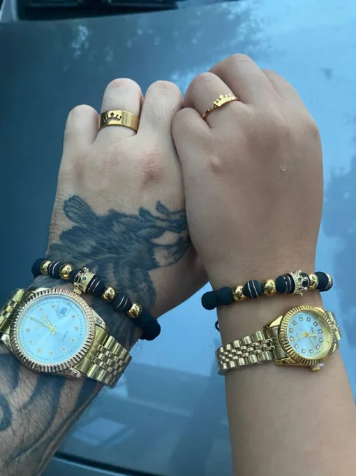Combo Triple Relojes + Pulseras Coronas Feudales y Anillos de Corona