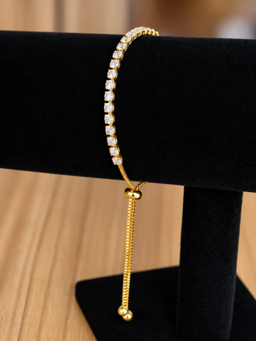 MDE Pulsera Tenis Dorada Dama