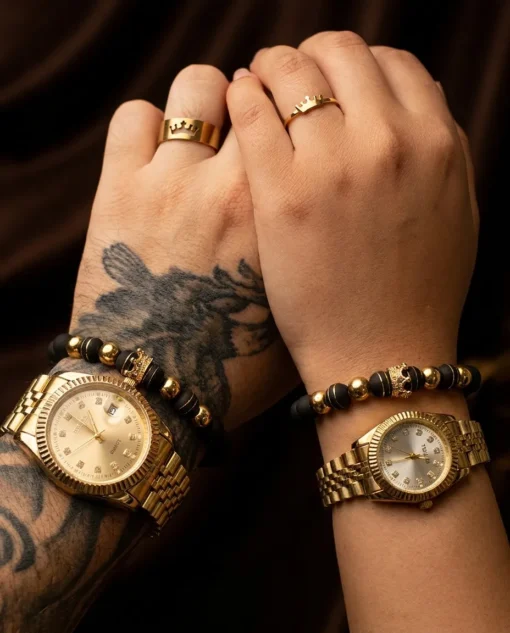 Combo Triple Relojes + Pulseras Coronas Feudales y Anillos de Corona - foto 1