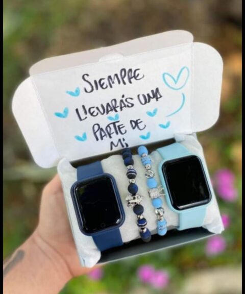 Combo Doble SmartWatch Azules y Pulseras