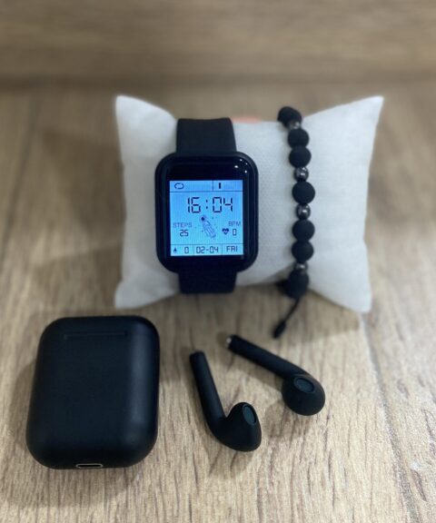 Combo Smart Y68 Negro Audífonos Pulsera