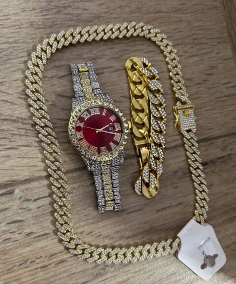 Combo Diamond Bicolor Rojo + Cubana + Pulsera