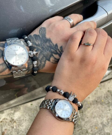 Combo Triple Casio todo Plateado y Pulseras Imperial