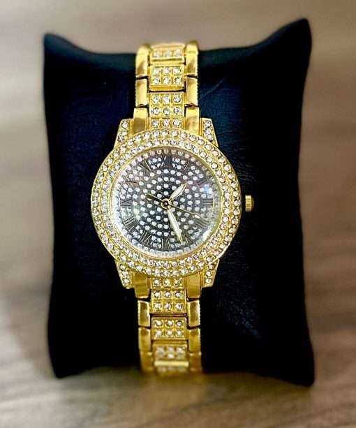 BQUILLA Reloj Elegante Dama - Diamantado Dorado Tradicional