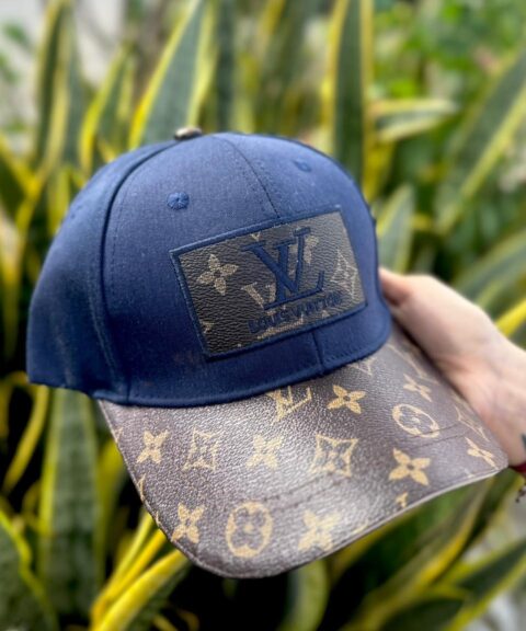 Gorra Lv Azul y Café